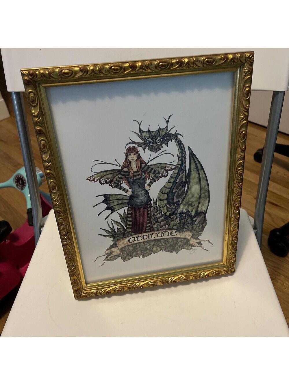 Dragon & Female Attitude picture 11 by 8 , in nice frame